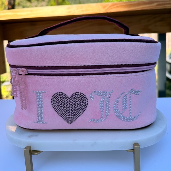 Juicy Couture Handbags - Juicy Couture Pink Velvet Cosmetic Bag-New